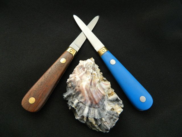 French Oyster Knives- Wood and Blue